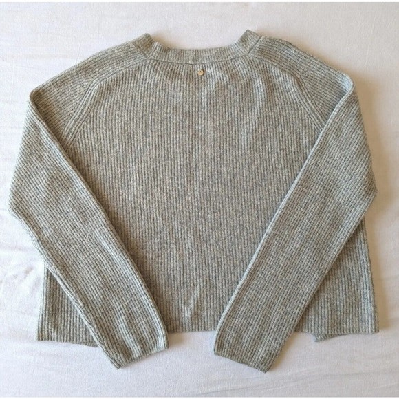 Sylvian Heach Long Sleeve High‎ Low Hem Cropped Sweater Medium Heathered Gray - Picture 2 of 8